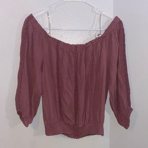 AEROPOSTALE Off the Shoulder Long Sleeve Top